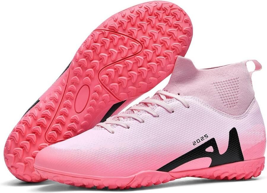 Professionele Voetbalschoenen Heren en Jongens met Spikes en Hoge Schacht Microvezel Kunstleer