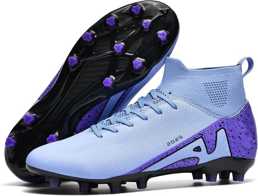 Professionele Voetbalschoenen voor Heren en Jongens met Spikes Hoge Schacht en Microvezel