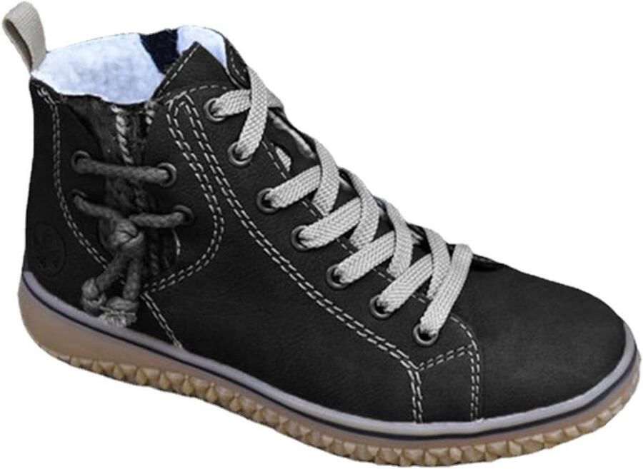 Provento Enkellaarsjes dames Veterschoenen Imitatiebont gevoerd