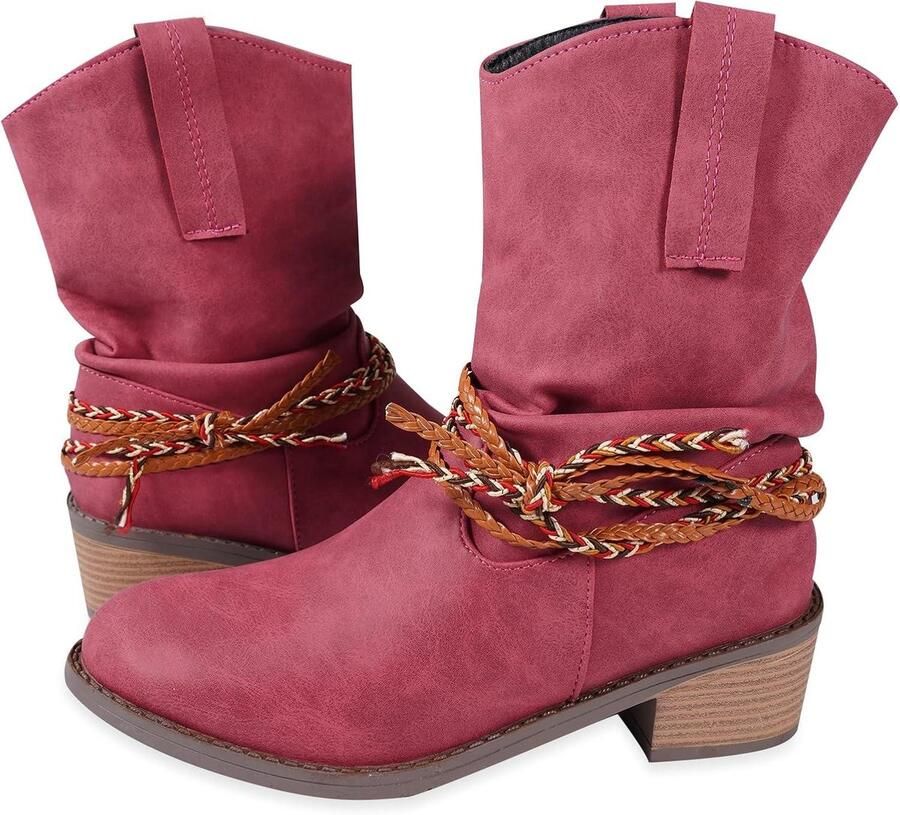 Provento Enkellaarzen met lage hak comfortabel en klassiek design met kwastjes