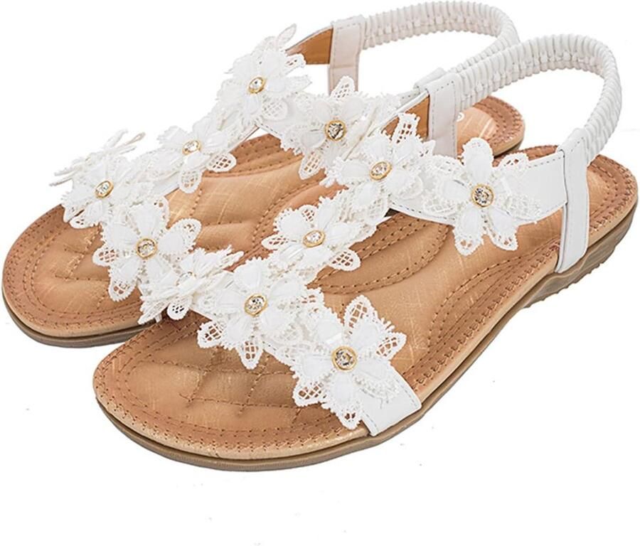 Provento Zomer Sandalen Vrouwen Slip On Bohemian Enkelband Platte Schoenen Comfortabel Stijlvol Trendy