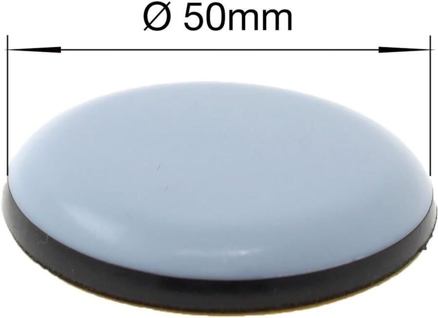 PTFE-Teflon meubelglijders voor tafels en stoelen zelfklevend verkrijgbaar in verschillende maten (50mm hoeveelheid 4)