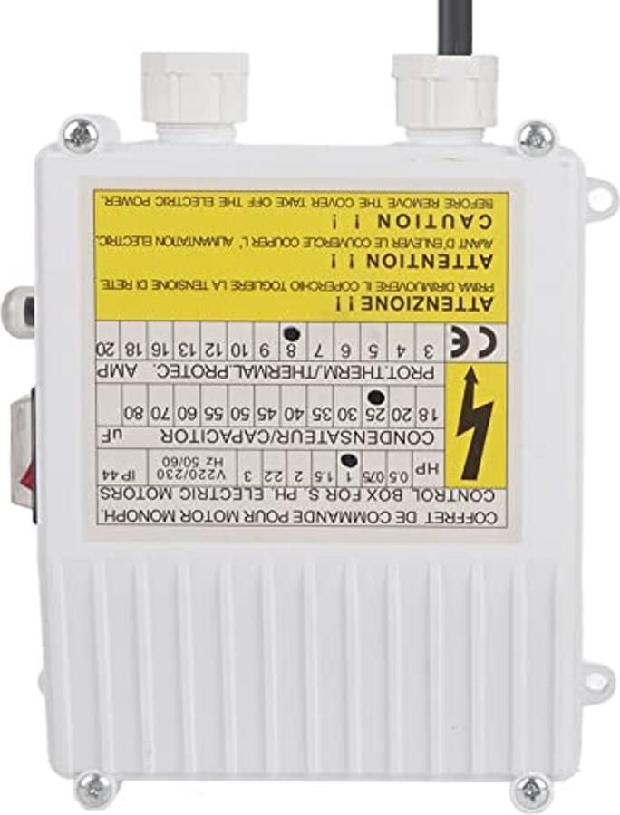 Pump Control Box Thermo-Protection Switch Controller ABS Copper Suction Pump Controller voor Diepe Well Submersible Huishoudelijke Suction Pumps 750W EU Plug 220V