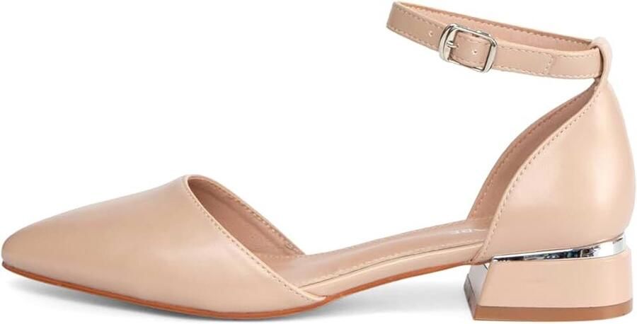 Pumps damespumps met riempjes blokhak zwart wit beige zacht imitatiesuède kunstleer comfortabele schoenen met lage hak R22