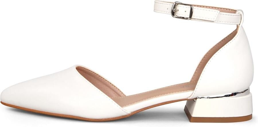 Pumps damespumps met riempjes blokhak zwart wit beige zacht imitatiesuède kunstleer comfortabele schoenen met lage hak R22