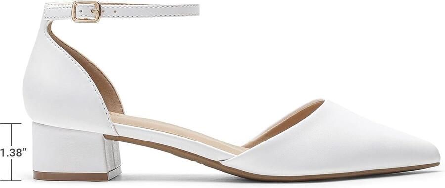 Pumps gesloten puntige teen comfort casual D'Orsay Flats enkelband
