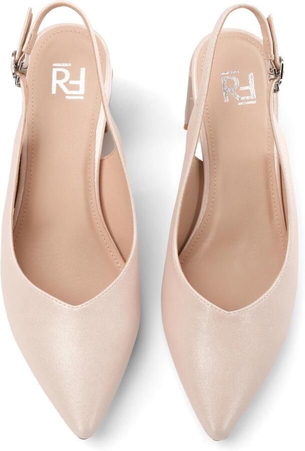 Pumps HF3999-1 slingpumps voor dames blokhak zacht imitatiesuède kunstleer comfortabele pumps met hak wit zwart rood beige nude taupe slingbacks ruggordel