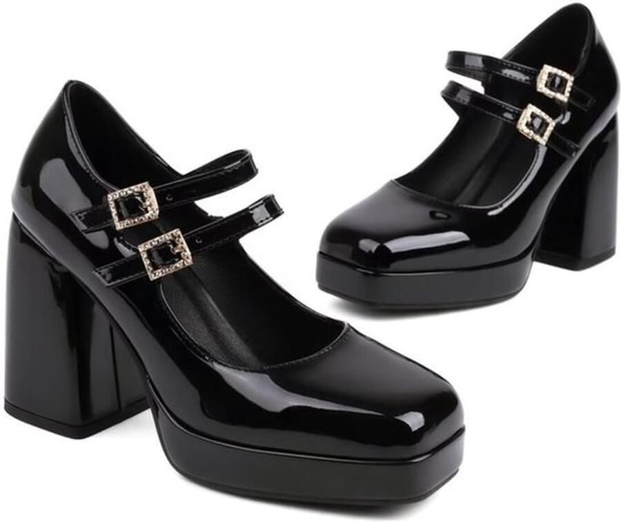 Pumps met blokhak en plateauzool Hakken Damesschoenen Hoge hakken Geschikt voor voetlengte 22 6- Dameschoenen