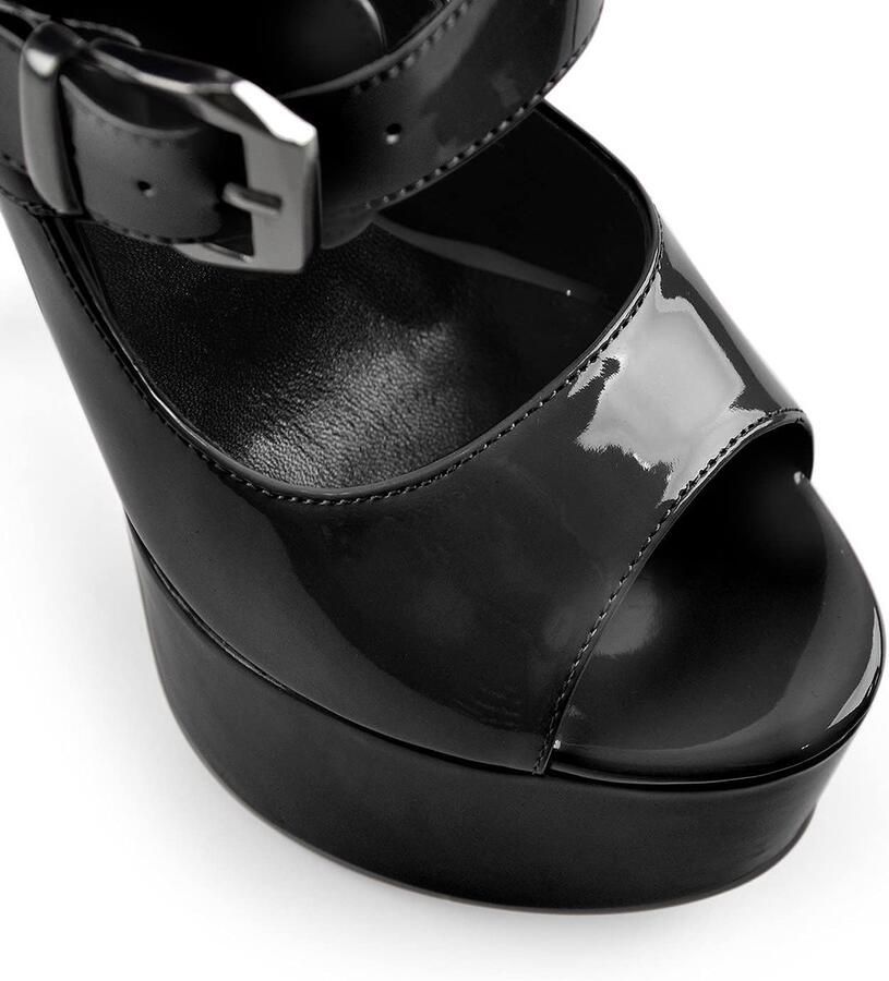 Pumps met enkelgespen stilettos roze en zwart