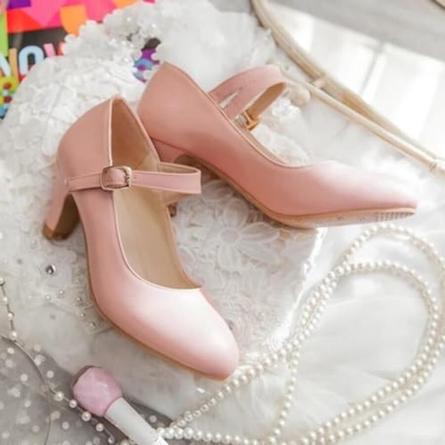 Pumps met gesloten teen Blokhak Roze
