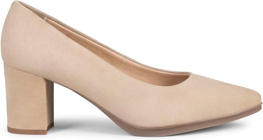 Pumps met Middelhoge Hak Suède Leer Ultra Comfort Gel Stabiele Hak Premium Vakmanschap