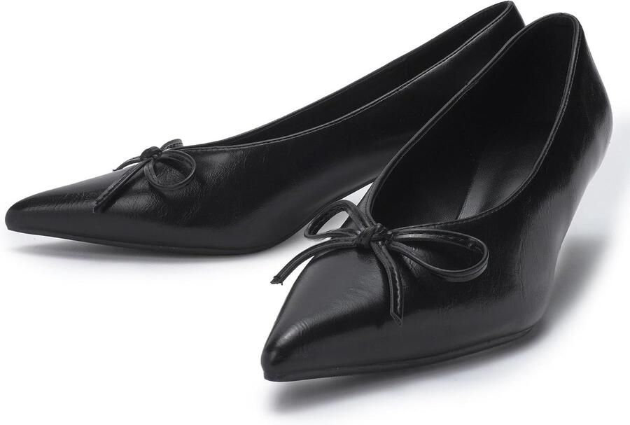Pumps met puntige hak van met strik