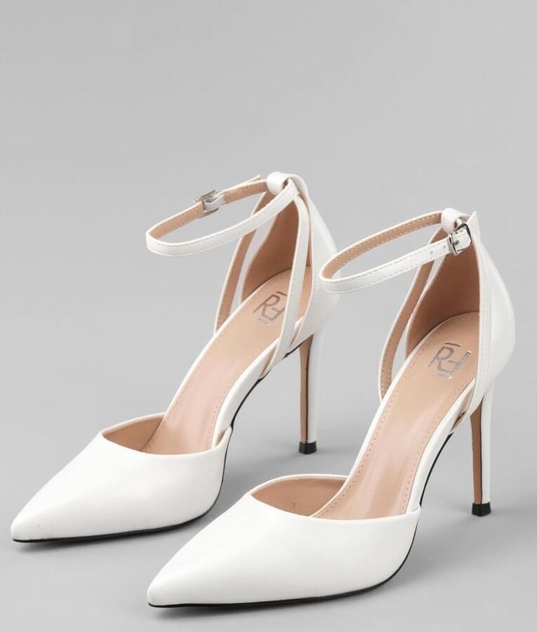 Pumps met stilettohak Beige met enkelbandje 8174-7-5 (Beige PU )
