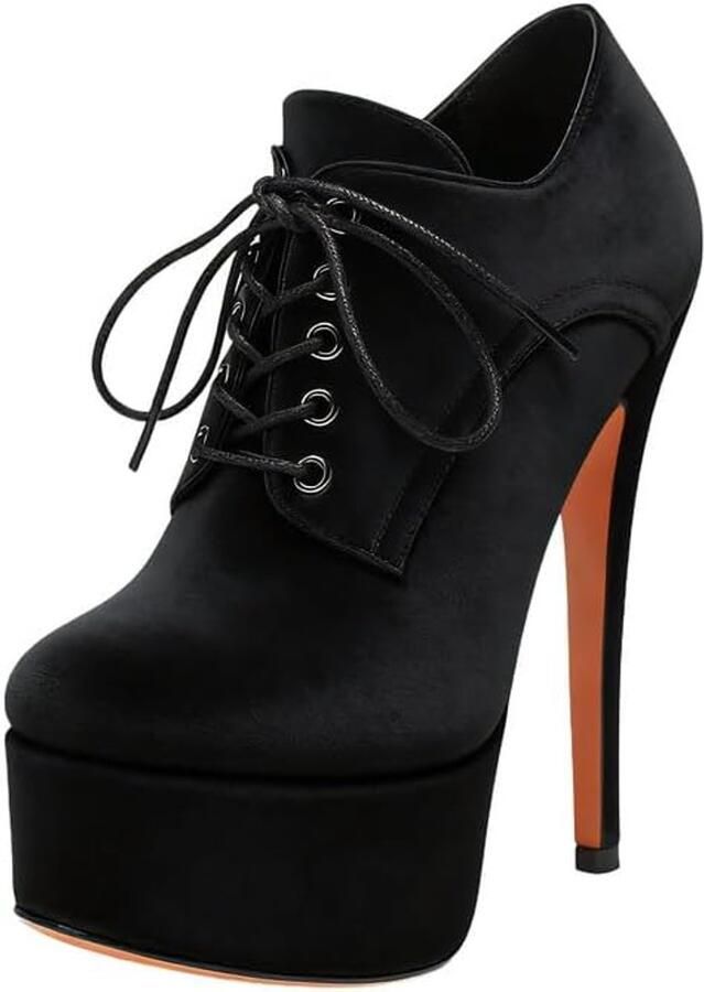 Pumps plateau stiletto hoge voorkant pumps lakschoenen veterpumps