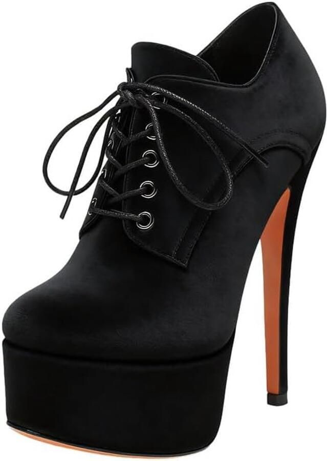 Pumps plateau stiletto hoge voorkant pumps lakschoenen veterpumps