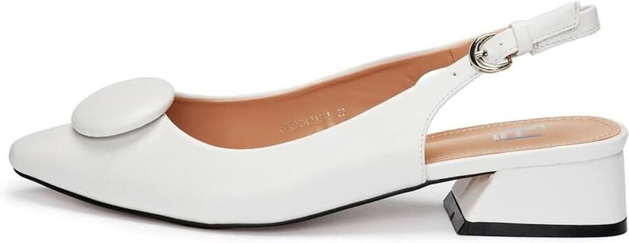 Pumps slingpumps voor dames blokhak zacht imitatiesuède kunstleer comfortabele pumps met hak wit zwart wijnrood beige blauw geel taupe slingbacks rugriem ML682