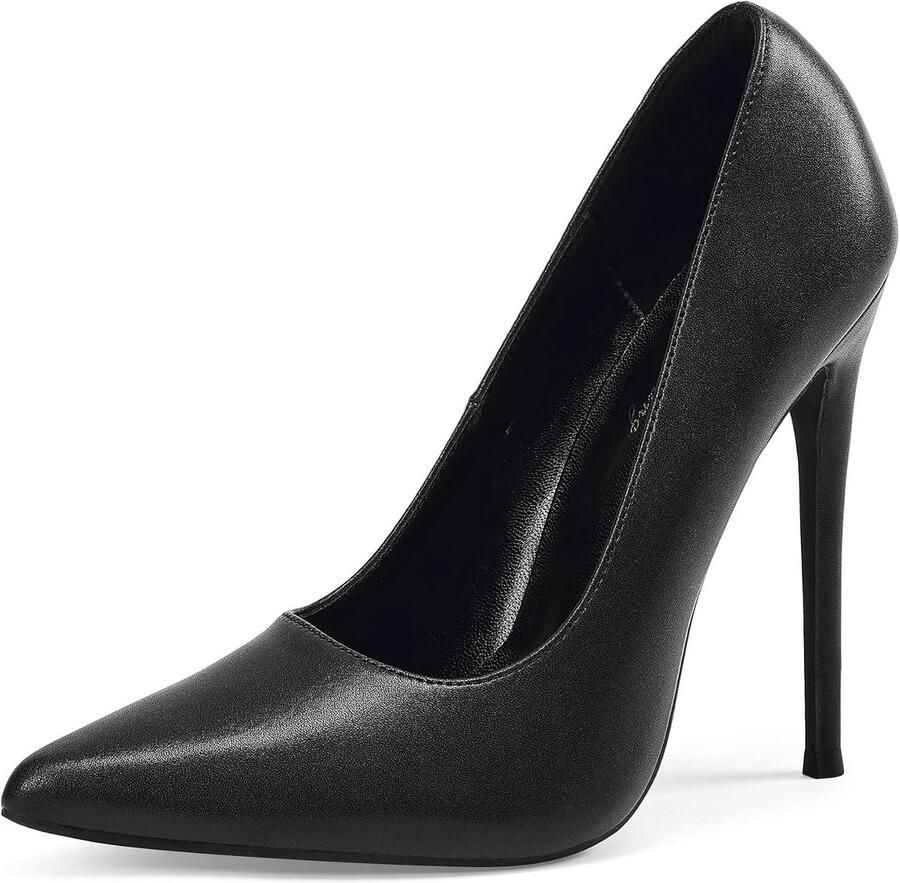 Stiletto hoge hak voor dames sexy puntige neus instappers stiletto hofschoenen feest bal bruiloft stiletto hofhakken Zwart 39.5