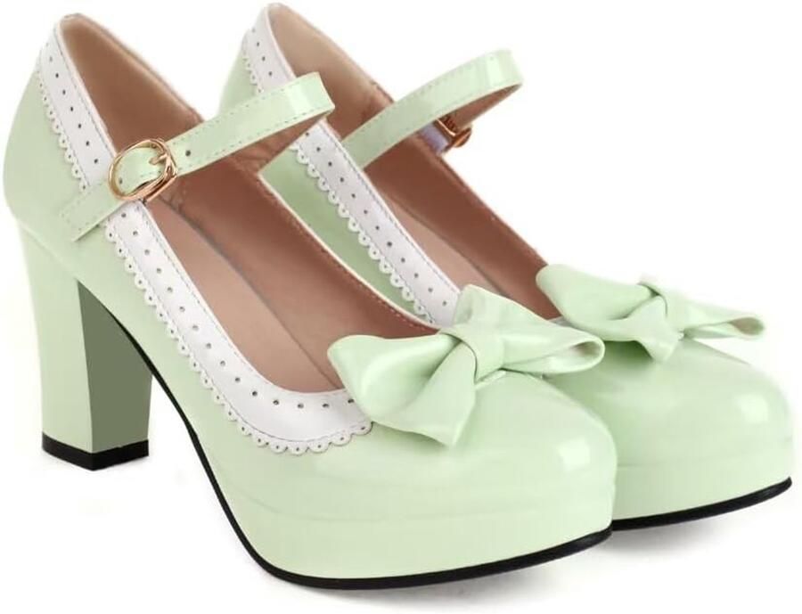 Pumps voor dames hoge hakken pumps met strik en blokhak