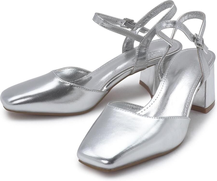 Pumps voor dames met blokhak van en gesp