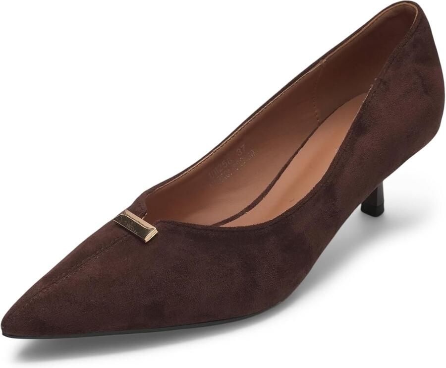 Pumps voor dames puntig met lage hak elegant