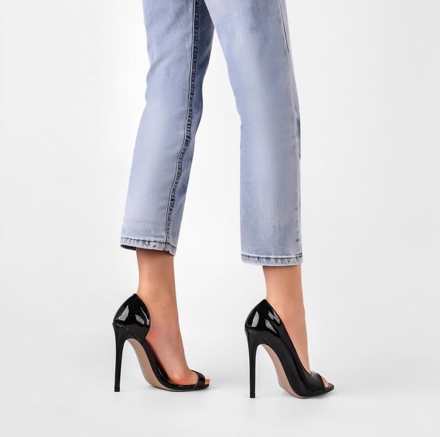 Pumps voor dames stiletto hoge hakken ronde open damesschoenen lak