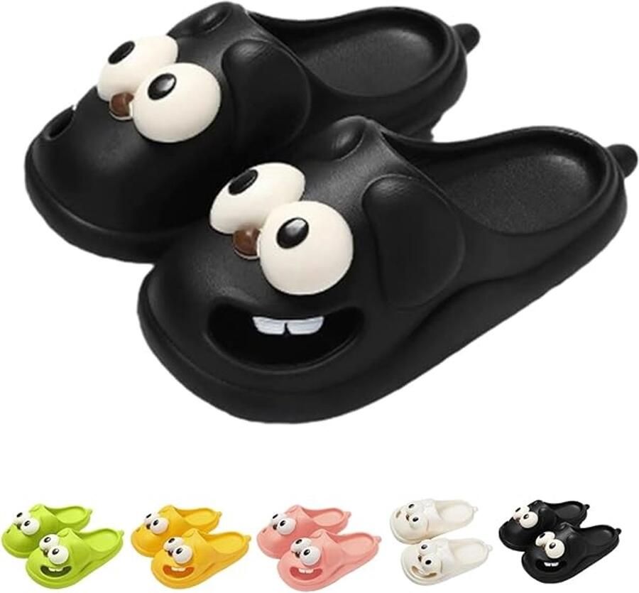 Puppypantoffels Badpantoffels Dames pantoffels Grotschoenen Eenvoudige pantoffels Buiten Om Binnen Te Dragen Thuis Antislip 1 paar zwart 38-39)