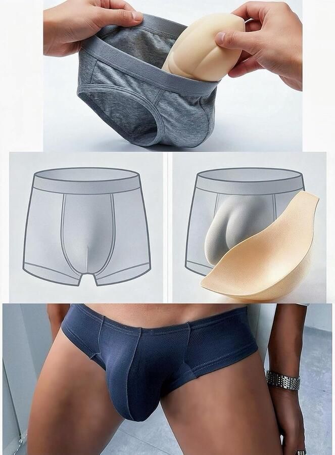 Push Up Homme voor badjas en onderkleding bescherming intime deel in schuim soepel verwijderbaar remming bulge comfortabel en wasbaar voor badjas slip en bokser