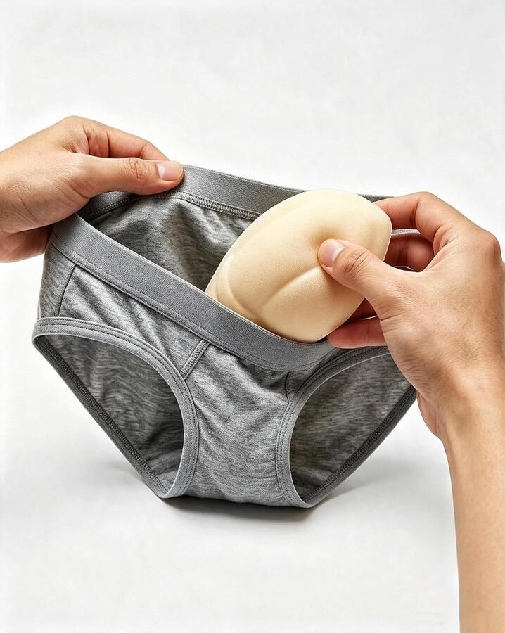 Push Up Homme voor badjas en onderkleding bescherming intime deel in schuim soepel verwijderbaar remming bulge comfortabel en wasbaar voor badjas slip en bokser - Foto 2