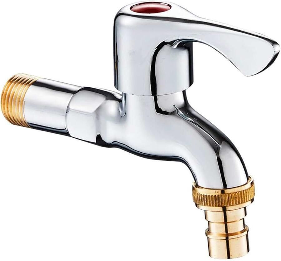 PVC Plastic Keuken Enkele Koude Kraan 20mm 4 Punten Verhoogde Snelopenende Verticale Gebogen Wastafelkraan