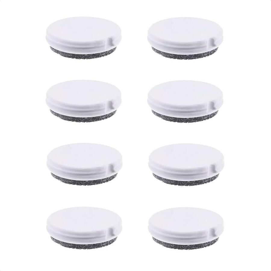 QuickClick Meubelglijders omkeerbaar wolvilt + kunststof I set van 8 vervangingsglijders onderling verwisselbaar DUO diameter Ø 20 mm voor basisdeel Ø 20 mm Made in Germany