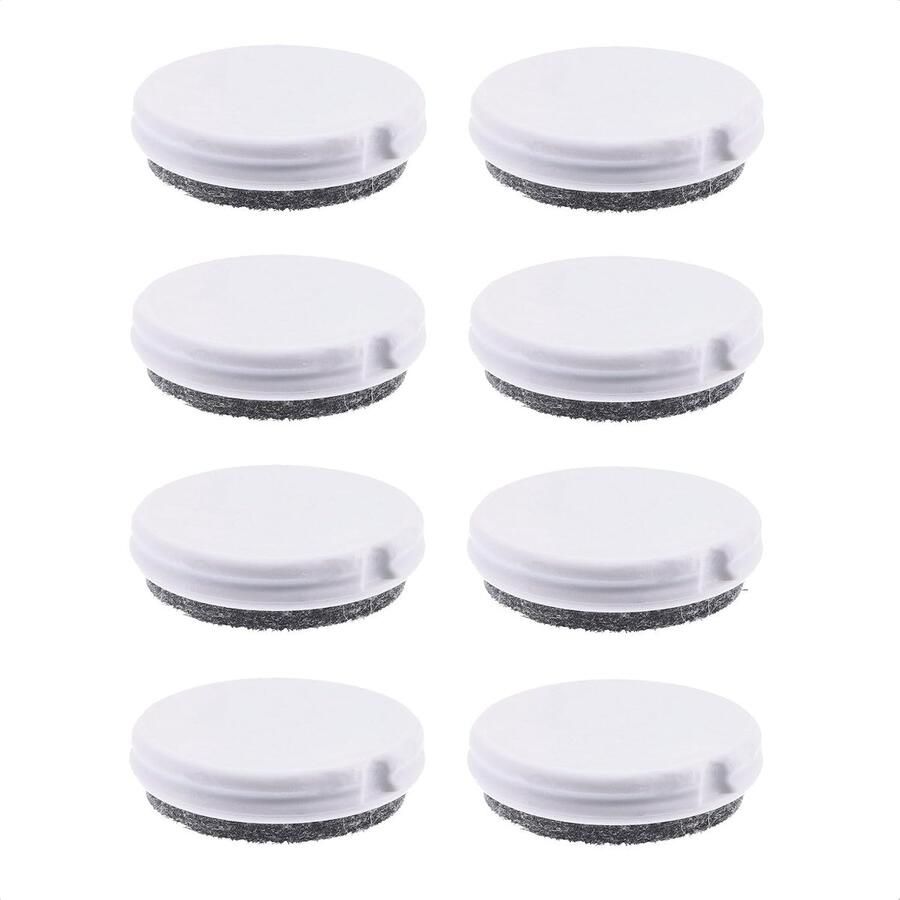 QuickClick Meubelglijders omkeerbaar wolvilt + kunststof I set van 8 vervangingsglijders onderling verwisselbaar DUO diameter Ø 25 mm voor basisdeel Ø 25 mm Made in Germany