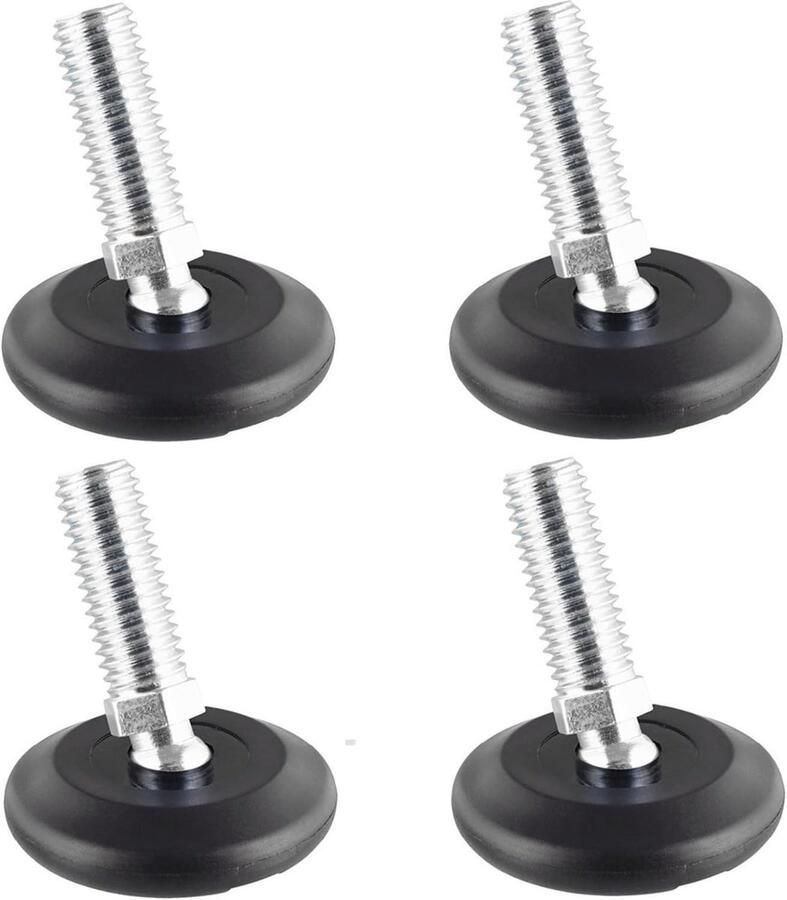 QuickClick Stelvoetjes Ø 37 mm set van 4 met kogelgewricht en schroefdraad M10 x 25 mm I 4x stelvoetjes + viltglijders wolvilt ULTRASOFT diameter Ø 30 mm Made in Germany