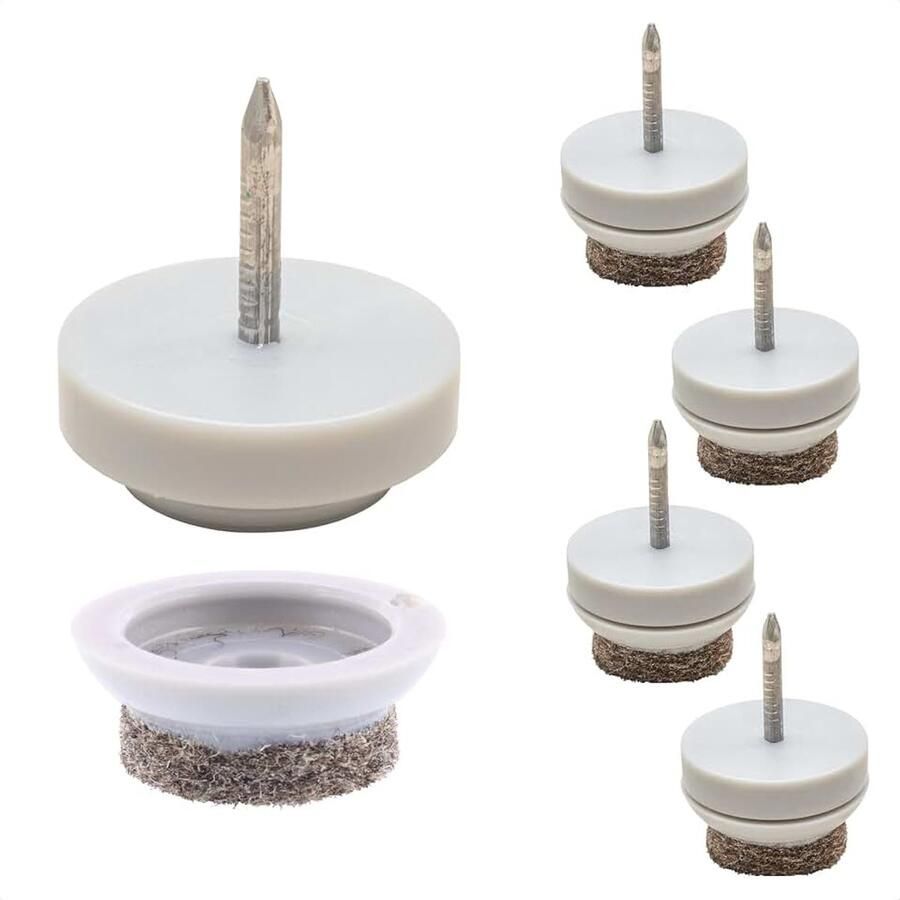 QuickClick Viltglijders meubelglijders stoelglijders set van 80 stuks om te spijkeren 80 x basis + glijopzetstuk verwisselbaar wolvilt Ultrasoft Slim diameter Ø 20 mm Made in DE