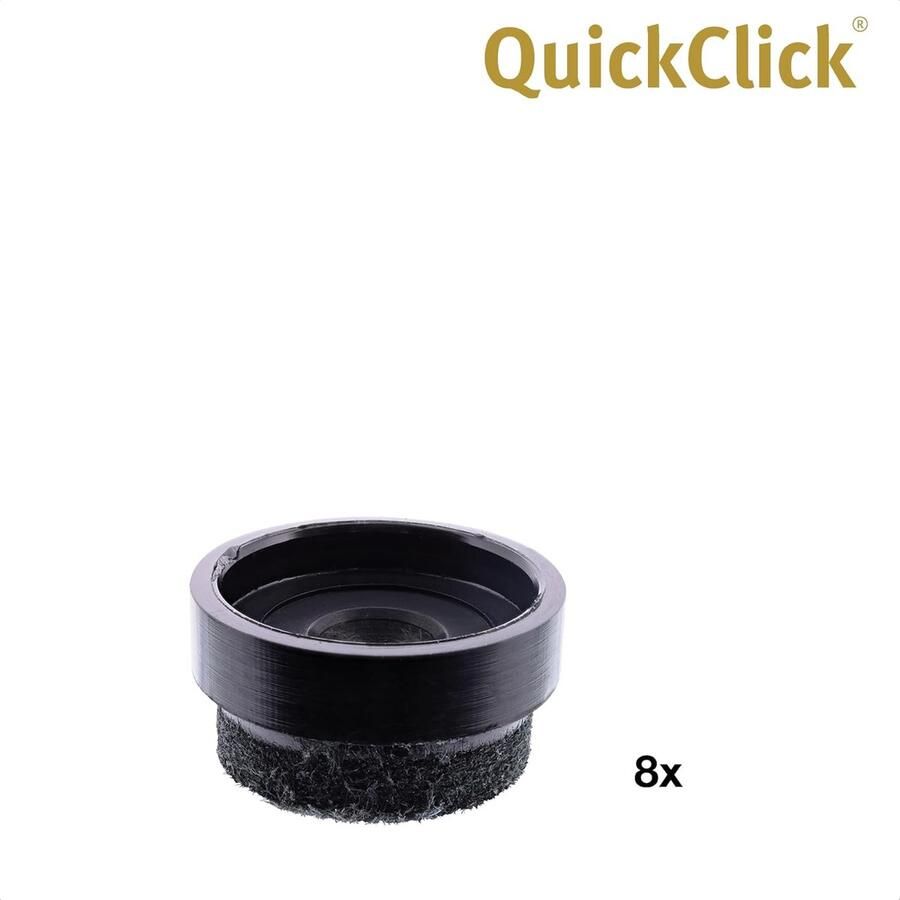 QuickClick Viltglijders Meubelglijders Stoelglijders vervanging I set van 8 glijders verwisselbaar vilt robuust NATURAL Ø 17 mm voor basisdeel Ø 17 mm Made in Germany