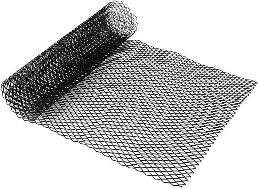 Race-rooster van aluminium 4 x 8 mm ruitvormige grill universeel race-rooster voor autoradiatorgrills zwart