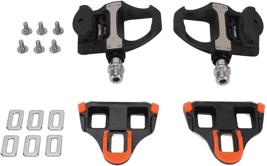 Racefiets Pedalen Set Zelfsluitend Fietspedalen Verbeterde Fietsprestaties Verstelbaar Vergrendelingsmechanisme 2-delige Set Zwart
