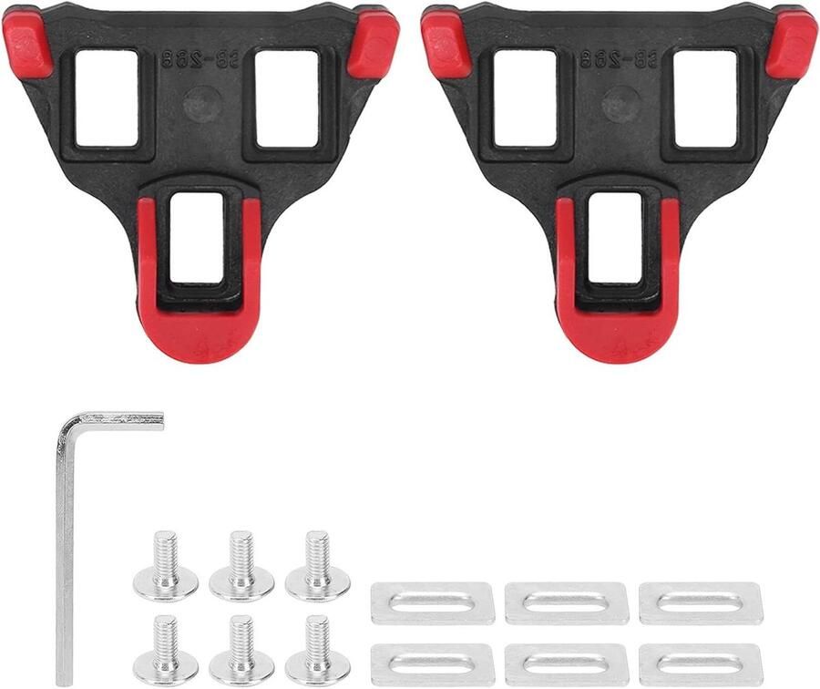 Racefiets Schoenplaatjes Fiets Pedalen Efficiënt Fietsen 6 Graden Float Set van 2 Zwart Rood