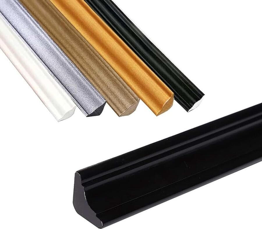 Randstrip zelfklevende kwadrant wandbekleding kunststof wandhoekdecoratie randstrip waterdichte meeldauw afdichtmiddel voor vloer muurrand (zwart 5M 12 x 9 mm)