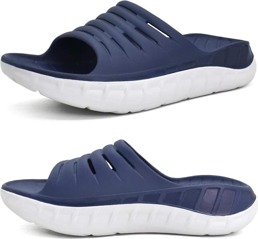 Teenslippers Heren Zacht Leer baden Flip Flops voor Mannen Yogamat Zomer Leder Vakantie Strand Modieuze Sandalen Brede voeten Zwembad Douche Non Slip Schoenen Yogamat Kussen Wandelen Thong Sandalen Slip On Indoor Outdoor