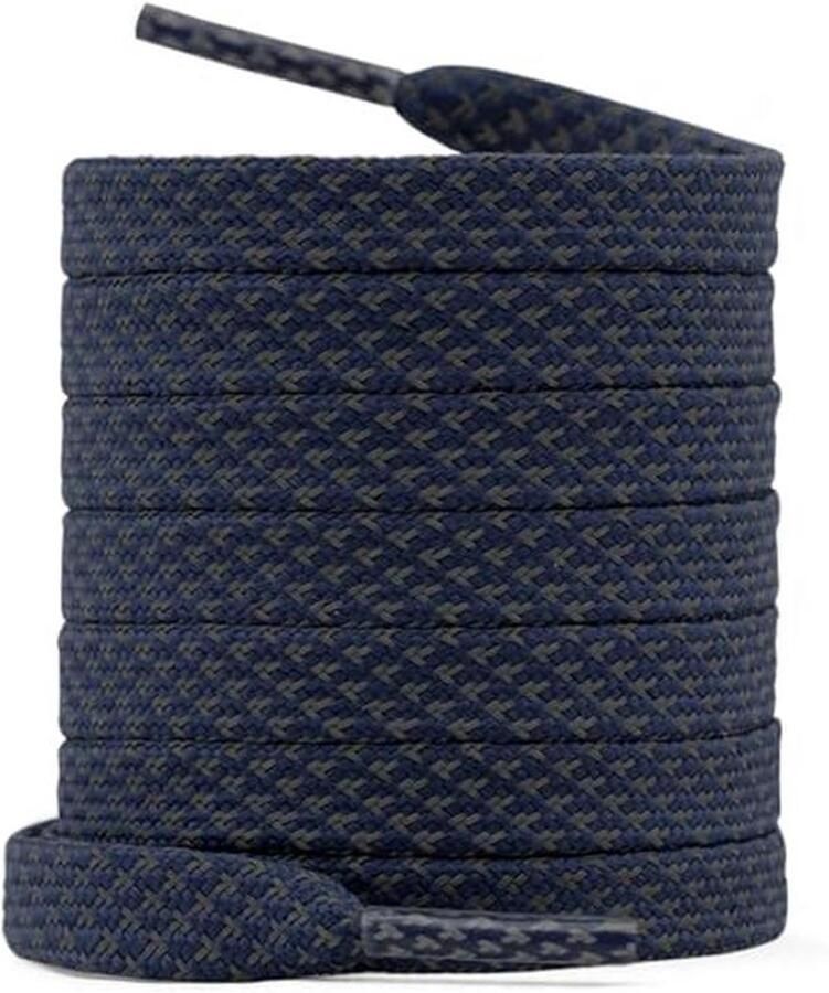 Reflecterende Platte Schoenveters 8mm Dubbellaags 12 Kleuren voor Sneakers en Hardloopschoenen