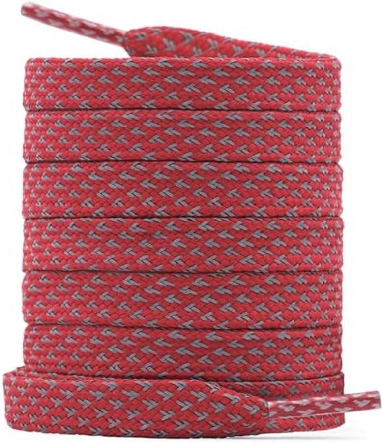 Reflecterende Platte Schoenveters 8mm Duo Set van 2 Paar in 12 Kleuren voor Sneakers en Hardloopschoenen