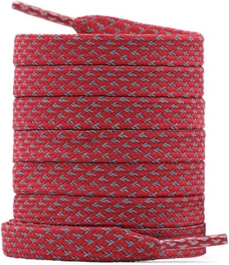 Reflecterende Platte Schoenveters 8mm Duo Set van 2 Paar in 12 Kleuren voor Sneakers en Hardloopschoenen