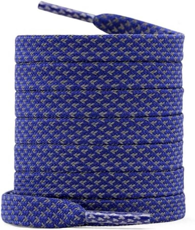 Reflecterende Platte Schoenveters Dubbellaags 8 mm Breed 12 Kleuren voor Sneakers en Sport