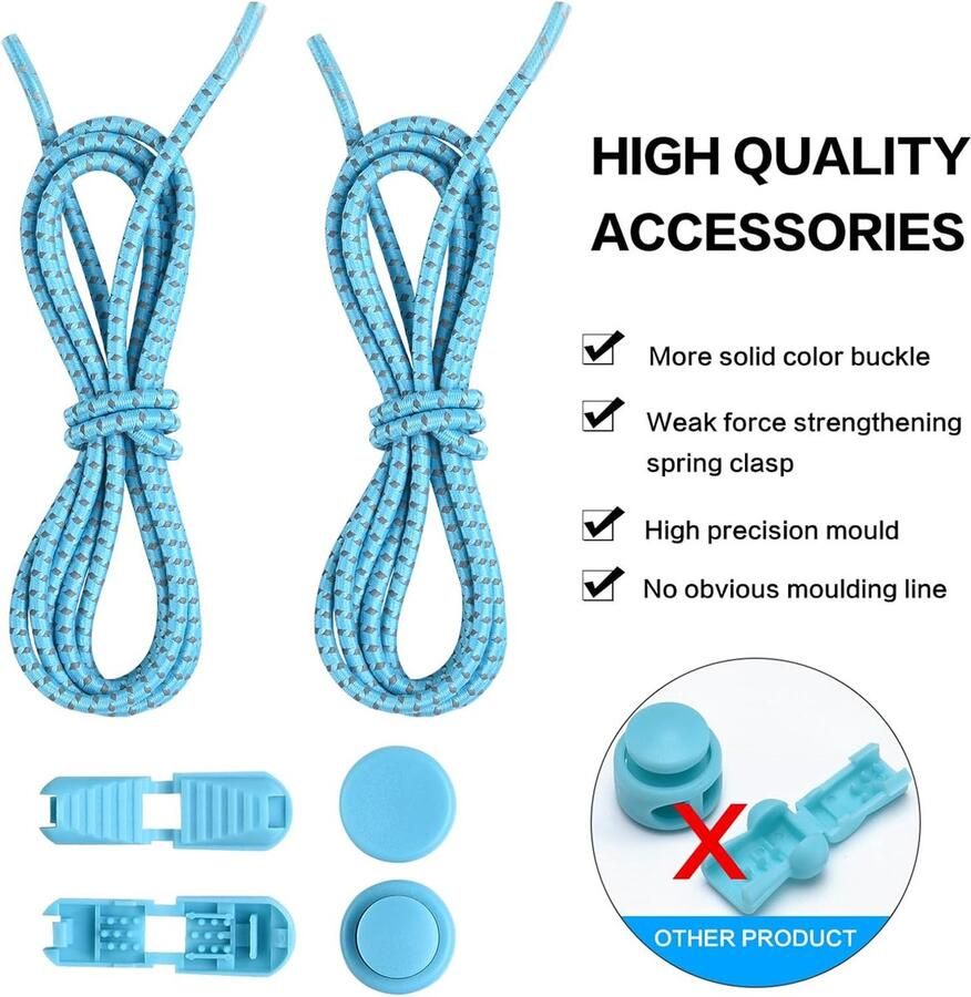 Reflecterende Schoenveters Elastische Veters Sport & Outdoor Snelle Sluiting Lengte
