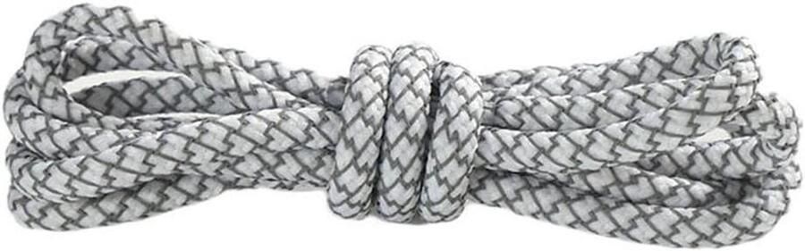 Reflective Shoelaces Braided Ropes Round Laces For Sneakers Running Shoe Replace t Accessories White