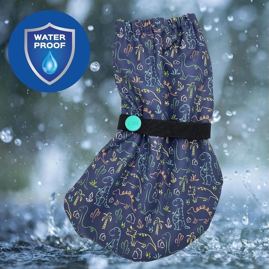 Regenlaarsjes voor baby's waterdicht met fleecevoering Dinosaurus buitenschoenen voor baby's en peuters
