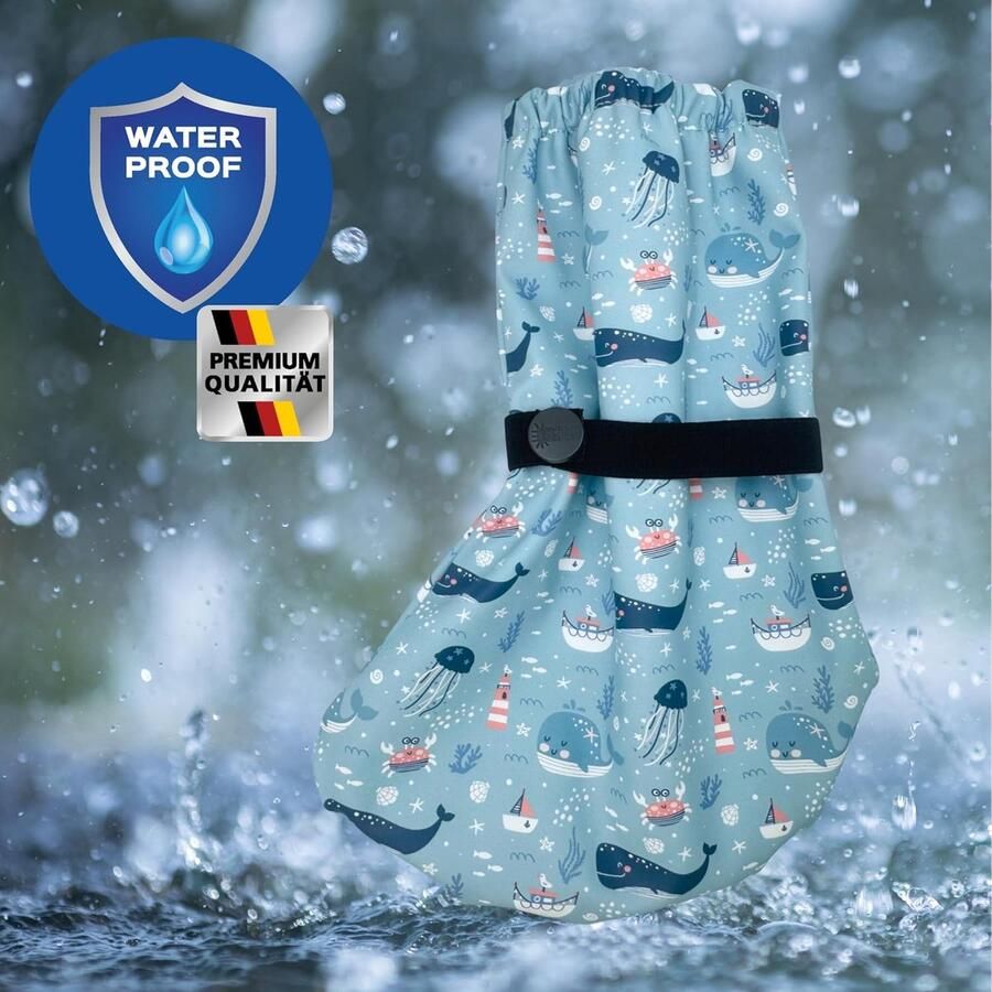 Regenlaarsjes voor baby's waterdicht met fleecevoering Zeedieren buitenschoenen voor baby's en peuters
