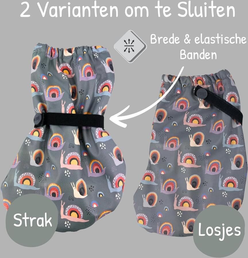 Regenlaarsjes voor baby's zonder fleecevoering Slak overlaarsjes voor kruipende baby's