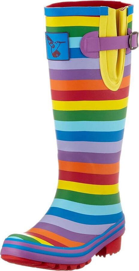 Regenlaarzen Dames Hoge Rubber Laarzen met Kleurrijke Regenboogprint