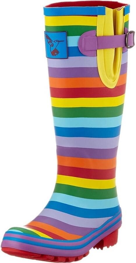 Regenlaarzen voor dames hoge rubberlaarzen met kleurrijke regenboogprint